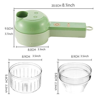 4 In 1 Handheld Electric Vegetable Cutter Set Garlic Mud Masher Garlic Chopper, Garlic Chopper