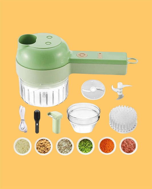 4 In 1 Handheld Electric Vegetable Cutter Set Garlic Mud Masher Garlic Chopper, Garlic Chopper