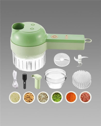 4 In 1 Handheld Electric Vegetable Cutter Set Garlic Mud Masher Garlic Chopper, Garlic Chopper